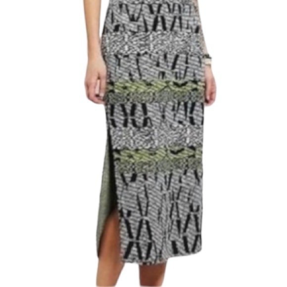 Silence & Noise Alice midi dress Ponte knit green black multicolor Print size L - Picture 8 of 15